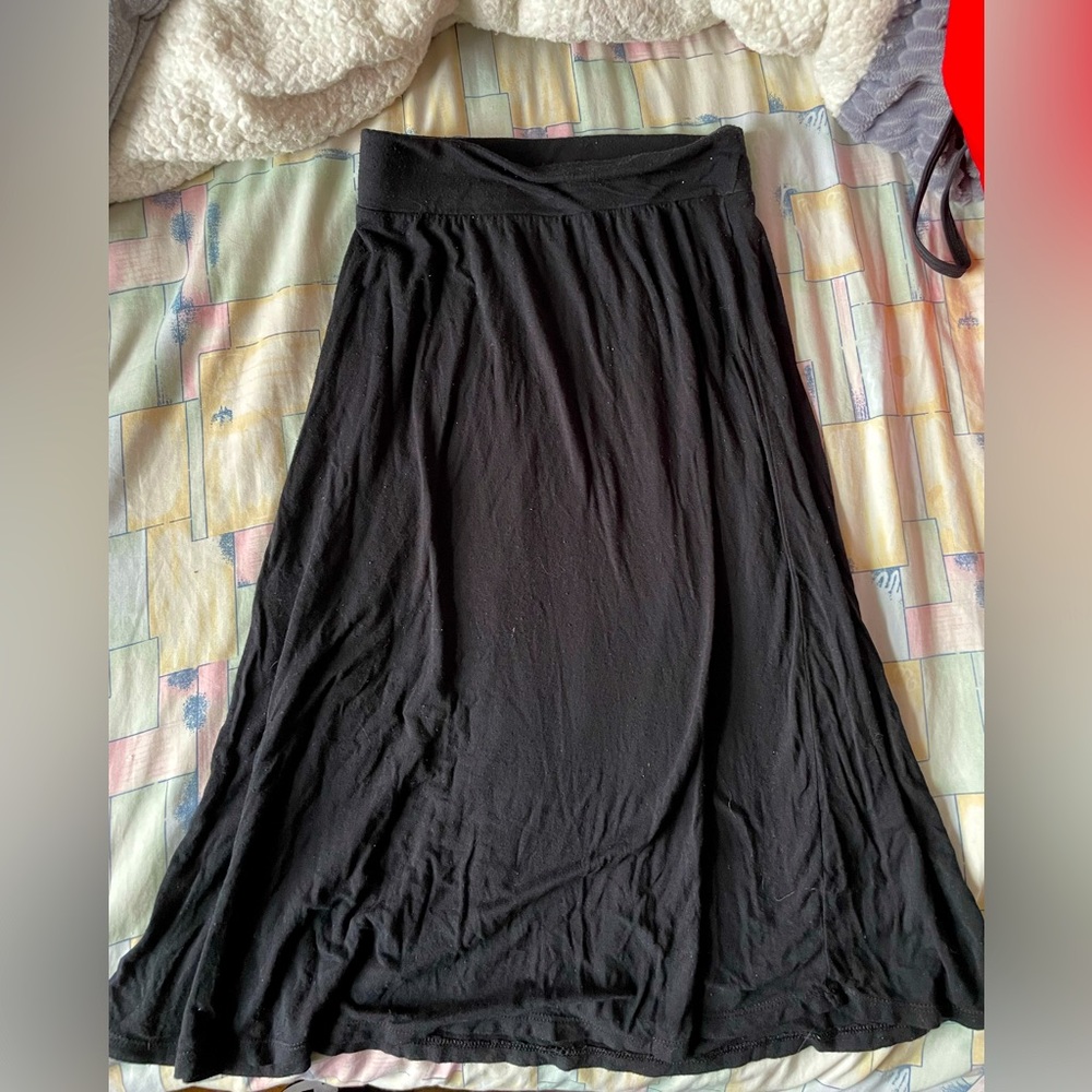 Girl black maxi skirt